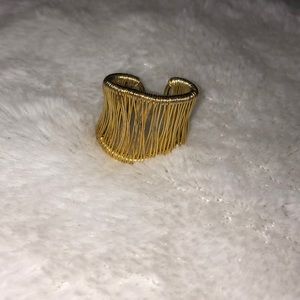 Adjustable gold wired ring